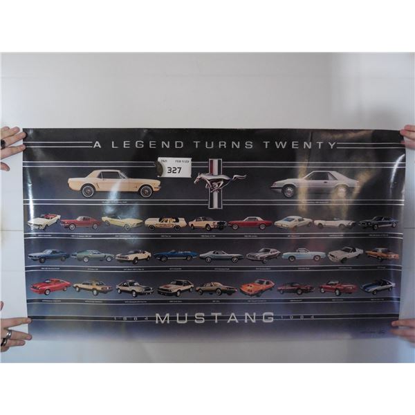 Vintage Mustang “A Legend Turns 20” dealer poster