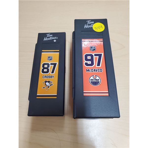 2 TIM HORTONS MINI STICKS - CROSBY & MCDAVID