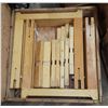Image 3 : 1950's Canadian Medical supplies in wooden crate - Set of 4, wooden lutter? Trestles - 33"W x 9"H x 