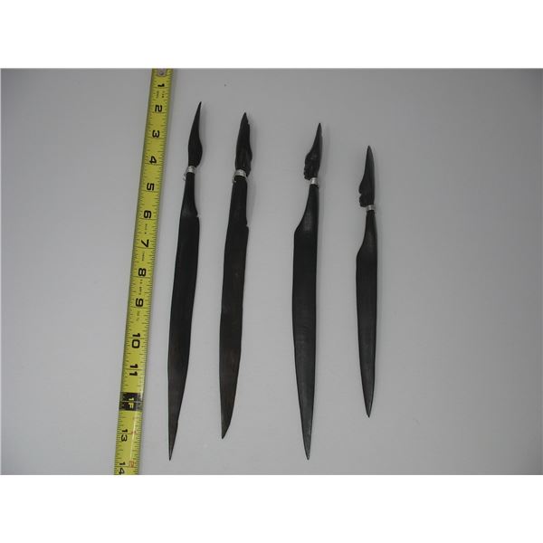 LOT OF 4 HAND CARVED LETTER OPENERS from KENYA - Native Carved