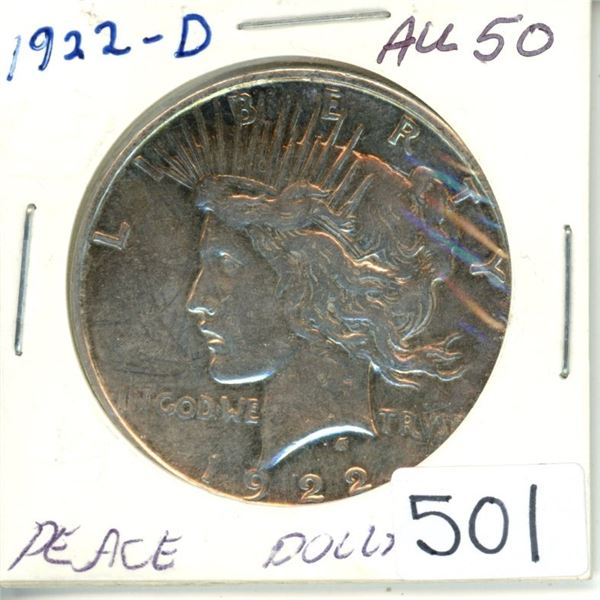 1922-D Morgan peace dollar