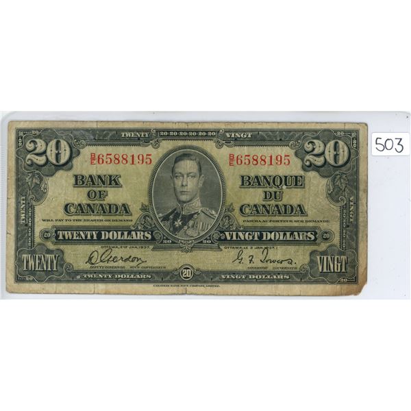 1937 $20 Gordon-Towers