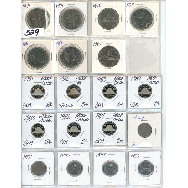 7 nickel dollars - proof nickels