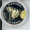 Image 2 : 2013 Tiger Swallowtail Butterfly 50 Cents. Colourized Silver. Proof with Ultra Heavy Cameo. Housed i