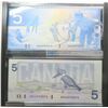Image 2 : Lasting Impressions. Bank of Canada Limited Edition Collector’s Set of 2 $5 notes. 1986 $5 Knight-Do