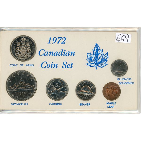 1972 Canadian Year Set. 6-coin set.