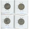 Image 2 : Lot of 4 U.S. World War II Silver Washington Quarters. Includes 1941, 1942, 1943 & 1944.
