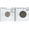 Image 1 : Lot of 2 French World War I Silver Coins. Includes 1918 Silver 50 Centimes & 1918 Silver Franc. Coin