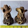 Image 1 : Large vintage clay salt & pepper shakers