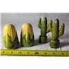 Image 1 : corn cobb and cactus salt  pepper shakers