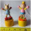 Image 1 : 2 vintage wood push dancers