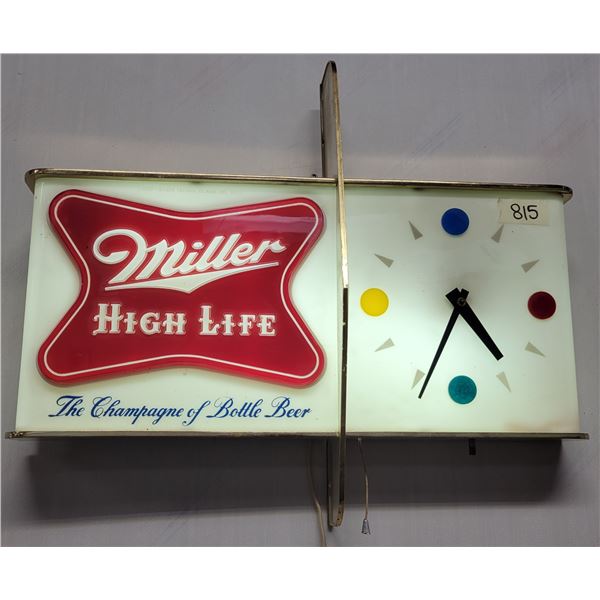 1957 Miller High Life light up clock - vintage, lights up, clock working