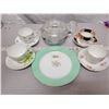 Image 2 : Vintage plate, Pyrex tea pot, 4 teacup and saucer sets