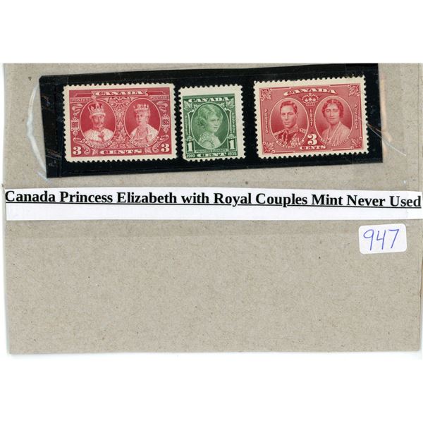 Canada, Princess Elizabeth with Royal couples - Mint, never used