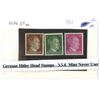 Image 1 : German Hitler Head stamps, 3, 5, 6 - Mint, never used