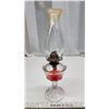 Image 2 : Clear glass oil lamp - 17 1/2" Tall with chimney