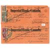 Image 1 : Set of 2, 1940s Imperial Bank of Canada cheques