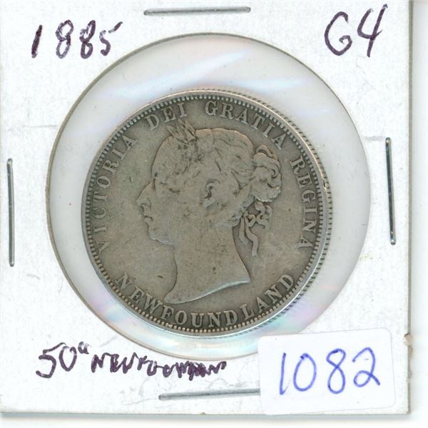1885 NFLD 50 cent coin - G4