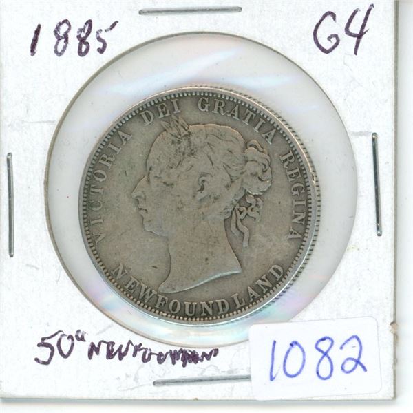 1885 NFLD 50 cent coin - G4