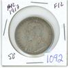 Image 1 : 1913 Canadian 50 cent coin - F12