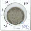 Image 1 : 1913 Canadian 50 cent coin - F15