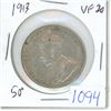 Image 1 : 1913 Canadian 50 cent coin - VF20