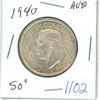 Image 1 : 1940 Canadian 50 cent coin - AU50