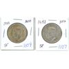 Image 1 : Set of 2, 1942 Canadian 50 cent coins - AU55 & AU50