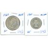 Image 1 : 1963 Canadian 50 cent & 25 cent coins - AU55 & MS60