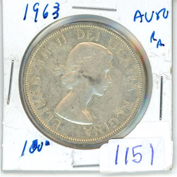 1963 Canadian silver dollar - AU50
