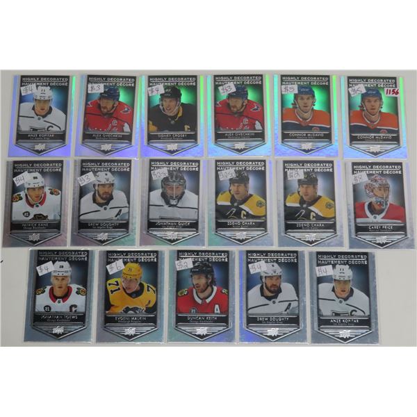 1.7oz assorted Highly Decorated "Tim Hortons" Upperdeck Hockey trading cards