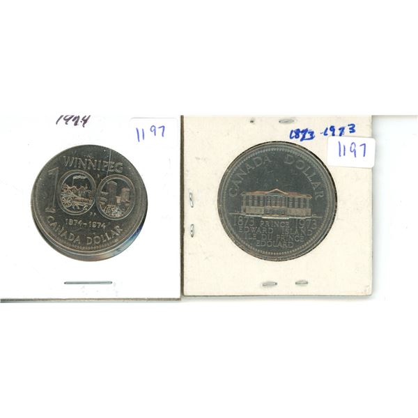 1973 and 1974 Canadian Nickel Dollars
