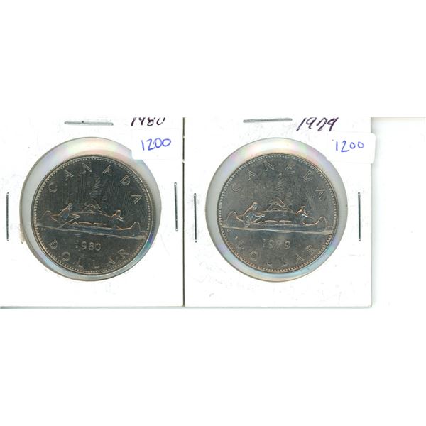 1979 and 1980 Canadian Nickel Dollars