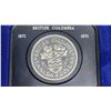 Image 2 : 1971 British Columbia Centennial Canadian silver dollar - in clam shell case