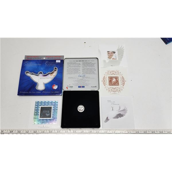 2000 The Official Millennium keepsake, stamp and 25 cent coin set