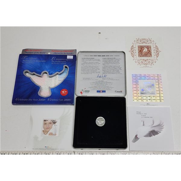 2000 The Official Millennium keepsake, stamp and 25 cent coin set