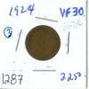 Image 1 : 1924 Canada 1¢ one cent VF-30