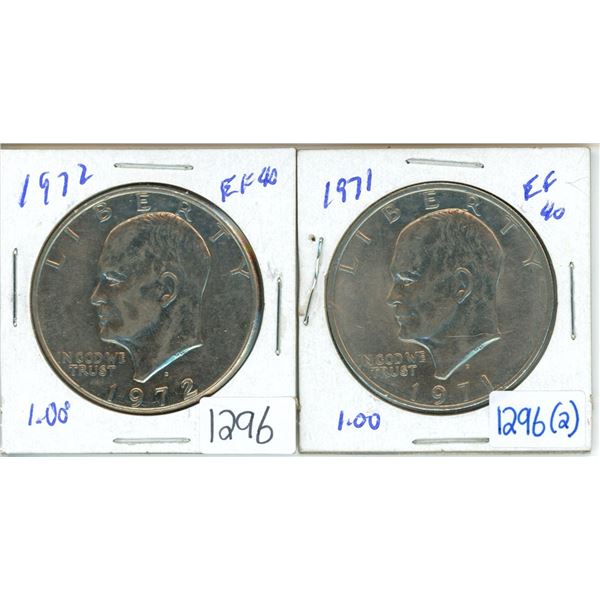 1971 & 1972 US Liberty dollars EF-40