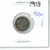 Image 1 : 1913 Canadian Small 5 Cent Coin - 92.5% Silver, 7.5% Copper
