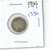 Image 1 : 1914 Canadian Small 5 Cent Coin - 92.5% Silver, 7.5% Copper