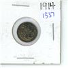 Image 1 : 1914 Canadian Small 5 Cent Coin - 92.5% Silver, 7.5% Copper
