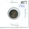 Image 1 : 1917 Canadian Small 5 Cent Coin - 92.5% Silver, 7.5% Copper