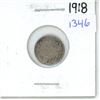 Image 1 : 1918 Canadian Small 5 Cent Coin - 92.5% Silver, 7.5% Copper
