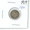 Image 1 : 1919 Canadian Small 5 Cent Coin - 92.5% Silver, 7.5% Copper