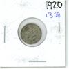 Image 1 : 1920 Canadian Small 5 Cent Coin - 80% Silver, 20% Copper