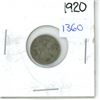 Image 1 : 1920 Canadian Small 5 Cent Coin - 80% Silver, 20% Copper