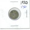 Image 1 : 1920 Canadian Small 5 Cent Coin - 80% Silver, 20% Copper