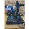 Image 1 : Makita Lot - Dual Battery Charger, 1/2" Impact Wrench, Angle Grinder, Flashlight and 2 Batteries