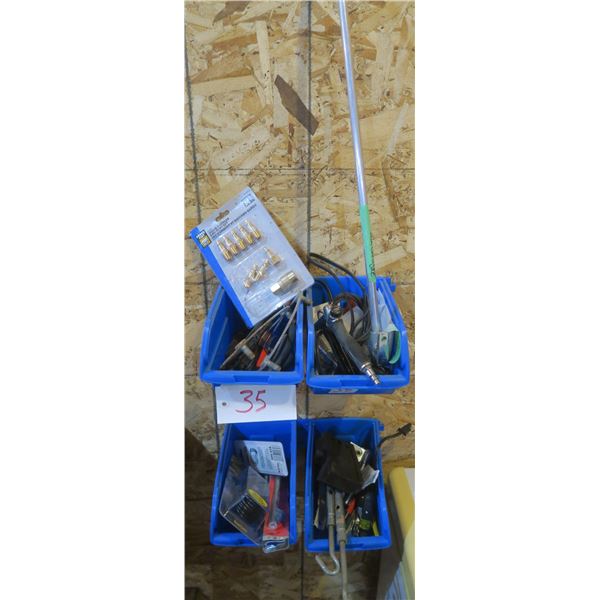 4 Wall Mounting Part Bins with Air Nozzles, Blower Wand, Quick Coupler ...