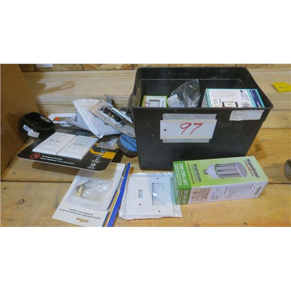 Assorted Electrical - Plugs, Switches, Lights, Etc.